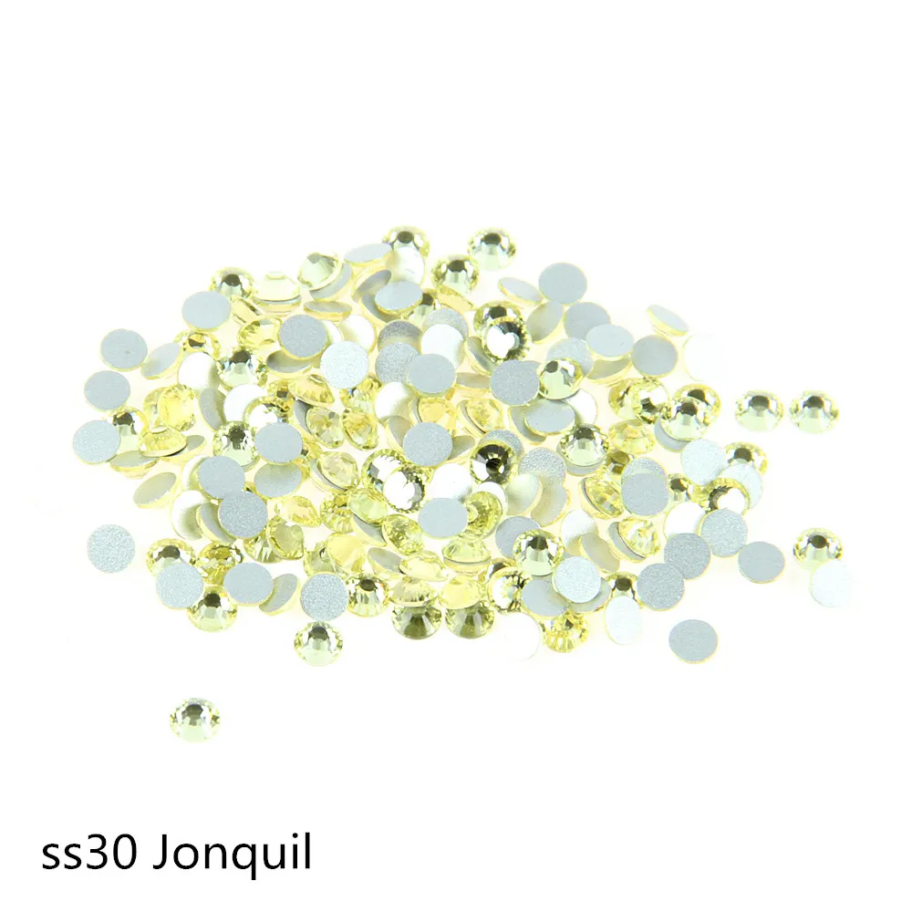 Бесплатная доставка SS30 6 4 мм цвет JONQUIL 288 шт./пакет без горячей фиксации стразы с