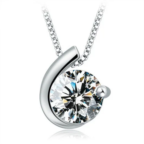 OMHXZJ Wholesale geometric Moon Bay woman fashion kpop star 925 sterling silver pendant Charms PE 75 ( NO Chain Necklace ) | Украшения и