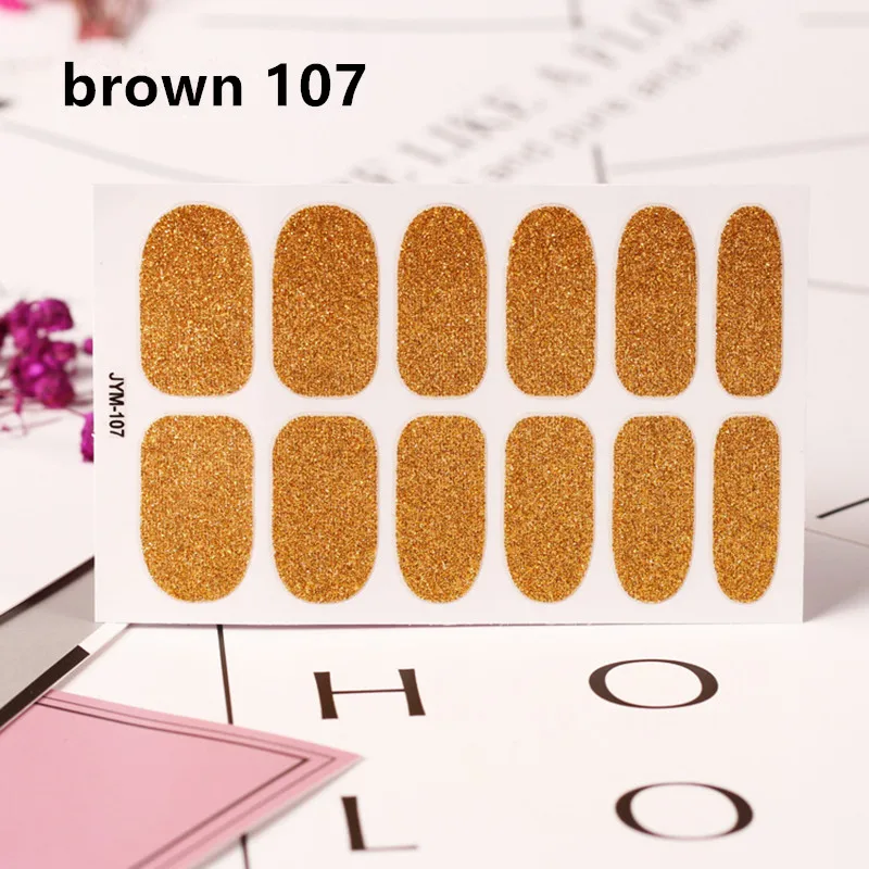 nail sticker brown 1 лист полное покрытие носок дизайн ногтей Блеск Toenail стикер сверкающие наклейки ступни темно-розовый сексуальный Летний стиль Маникюр Прямая поставка - Цвет: nail sticker brown