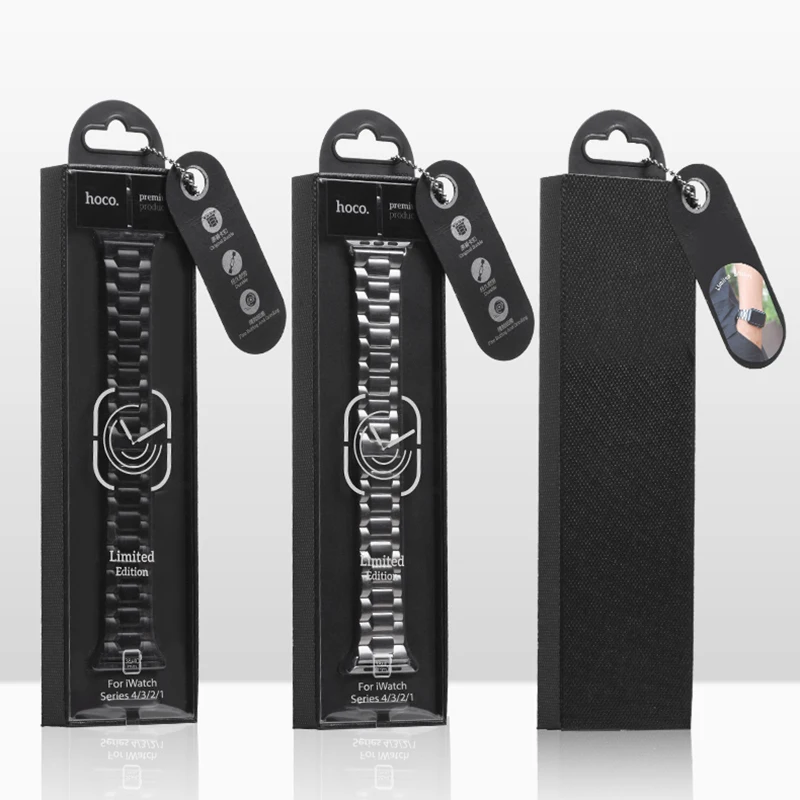 HOCO 316L нержавеющая сталь Бабочка Пряжка ремешок для Apple Watch 42 мм 44 38 40 металлический