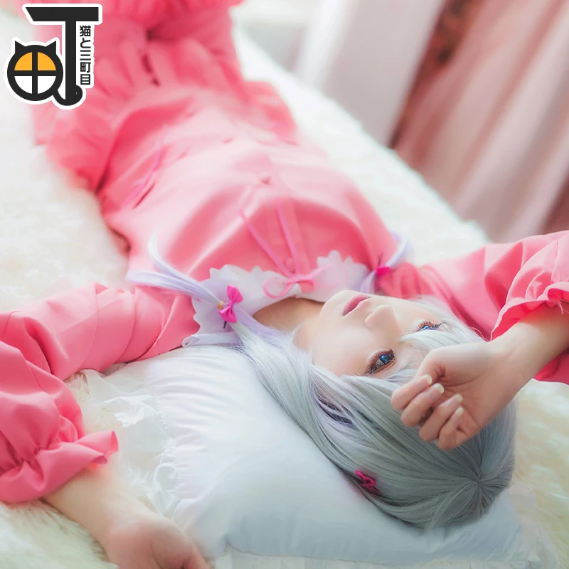 Anime Cosplay Costume Cos Izumi Sagiri Sweet Cute Pajamas For Men Full set + Bows |