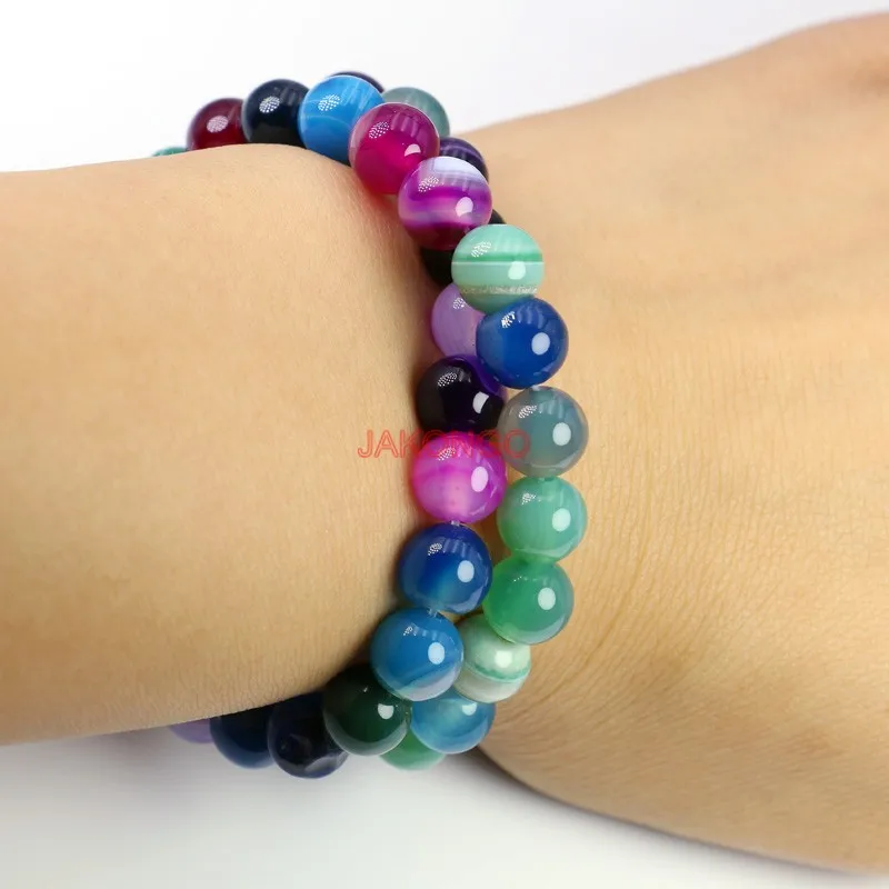 AAA + Круглый цветастые Свободные полосатой бусины для изготовления ювелирных