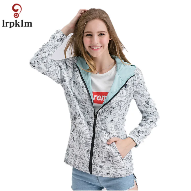 2017 новая и модная популярная Двусторонняя Женская куртка с принтом для отдыха