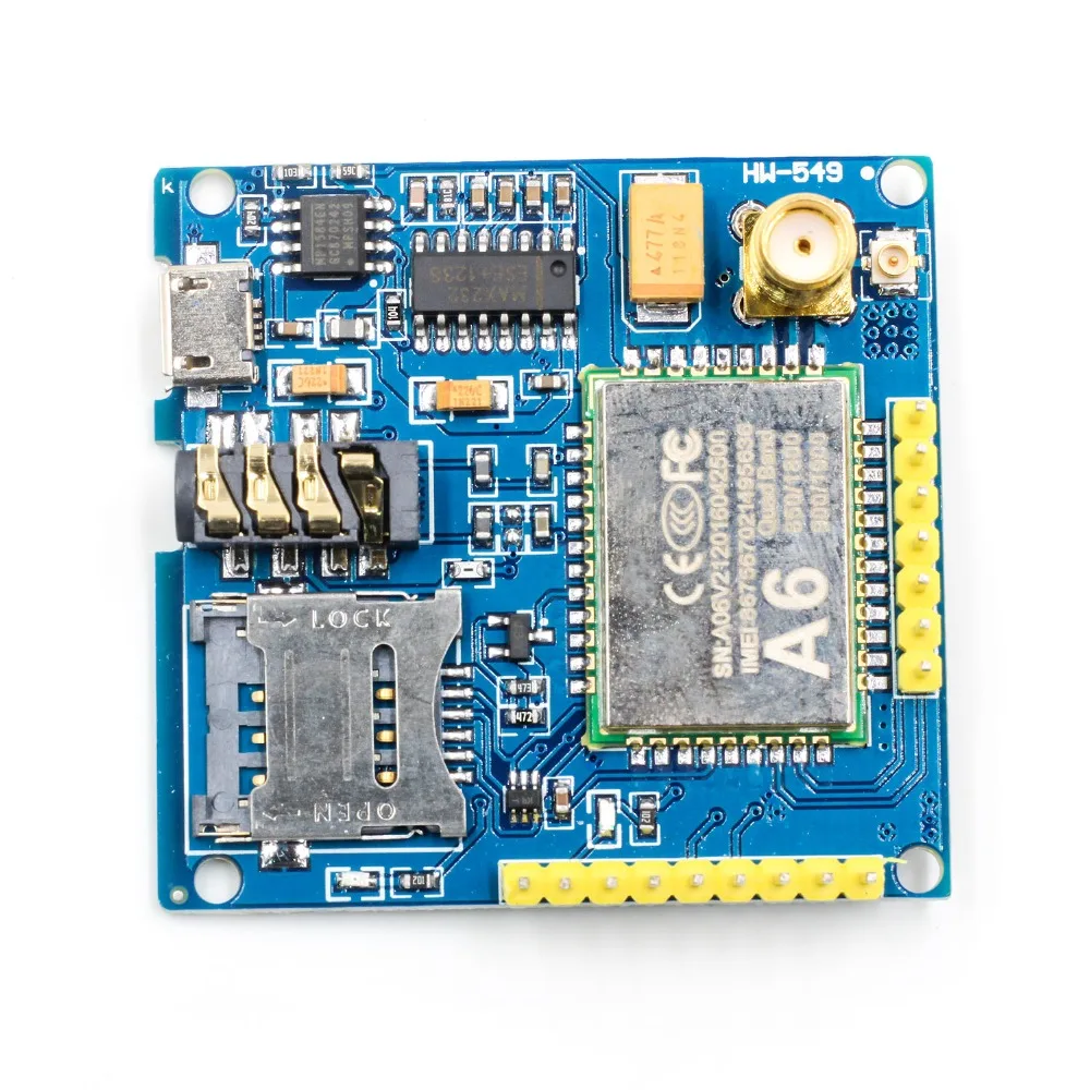 Модуль A6 GSM GPRS последовательный модуль TTL/RS232 макетная плата с антенной поддержкой