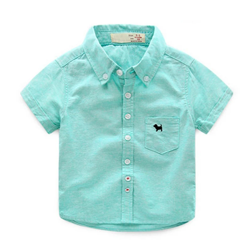 Рубашки для маленьких мальчиков летние рубашки с короткими рукавами модная