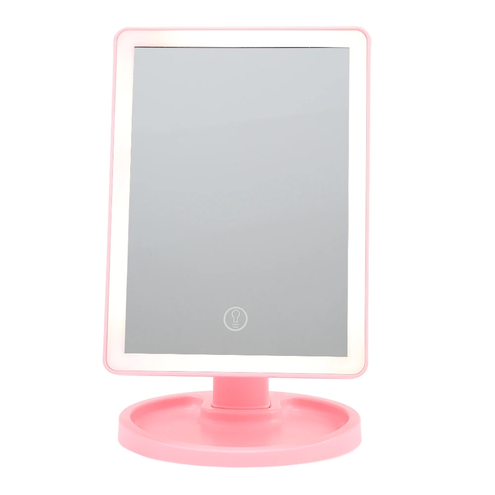 Fashion Touch Screen LED Desktop Makeup Mirror with Round Base Plate 360 Rotating Vanity Beauty Adjustable Countertop |
