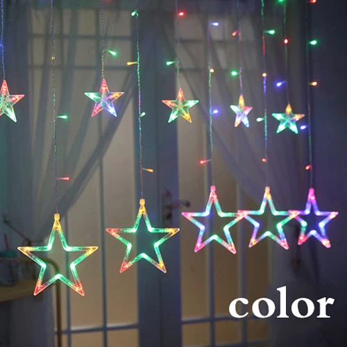 3.5M-12LED-Colorful 3,5 м 12 Светодиодный светильник-гирлянда со звездами для помещений, спальни, гирлянда, светильник-занавеска, s USB, на батарейках, гирлянда, светодиодный Сказочный светильник, на цепочке SL064 - Испускаемый цвет: 3.5M-12LED-Colorful