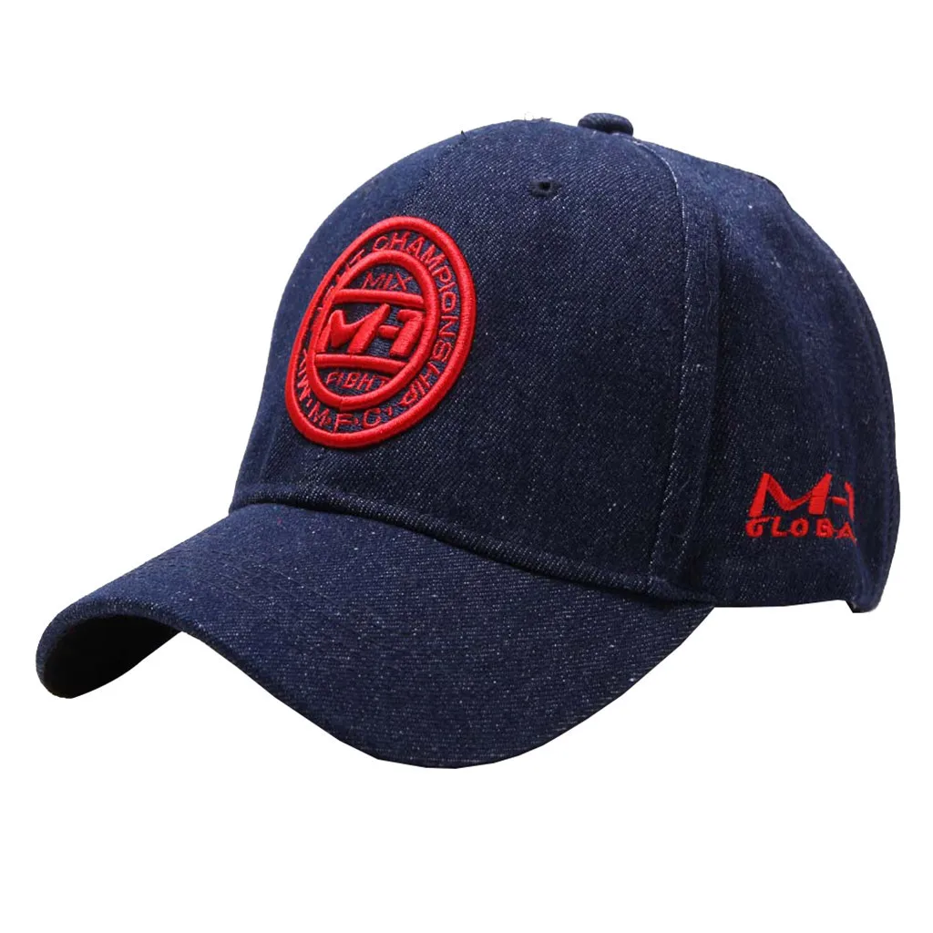 Мужская и женская шляпа из хлопка с вышитым цветком джинсовая Солнцезащитная