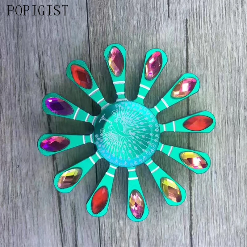 Павлин Спиннер синий цвет сплав палец горячий Радужный елочный шар с павлинами