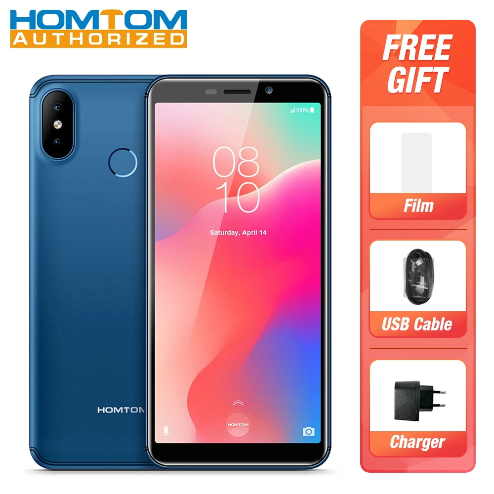 HOMTOM C1 3g смартфон 5 ''Android Go OS MTK6580A четырехъядерный 1. 3G Гц 1 ГБ ОЗУ 16 Гб 13 0 МП Датчик