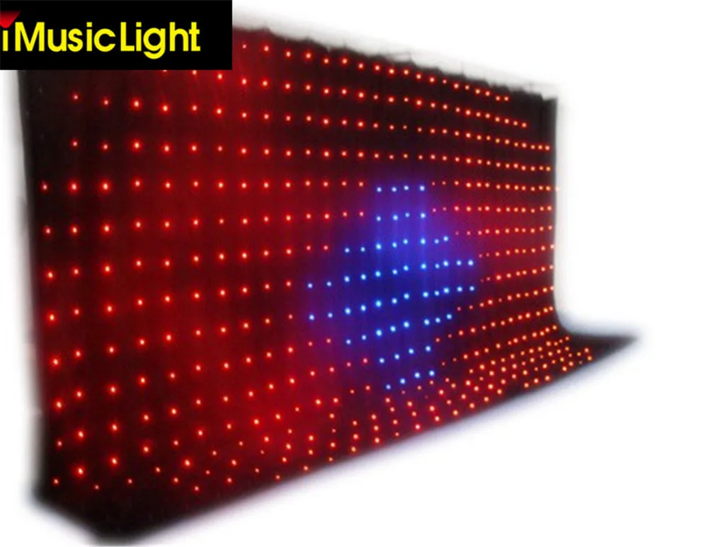 2 Mtr x 3 P10 Motion LED видео занавески драпированные огни ПК/DMX управление с программным