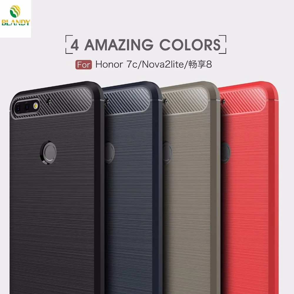 

50pcs/lot For huawei P20 pro lite nova 3E Carbon Fiber Silicone Back Case For huawei P10 selfie P smart enjoy 7S P10 lite