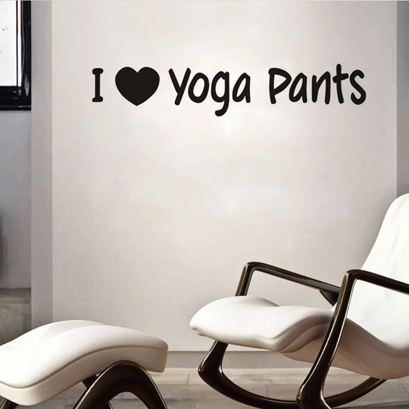 Наклейка на стену с надписью I Love Yoga|Наклейки стену| |