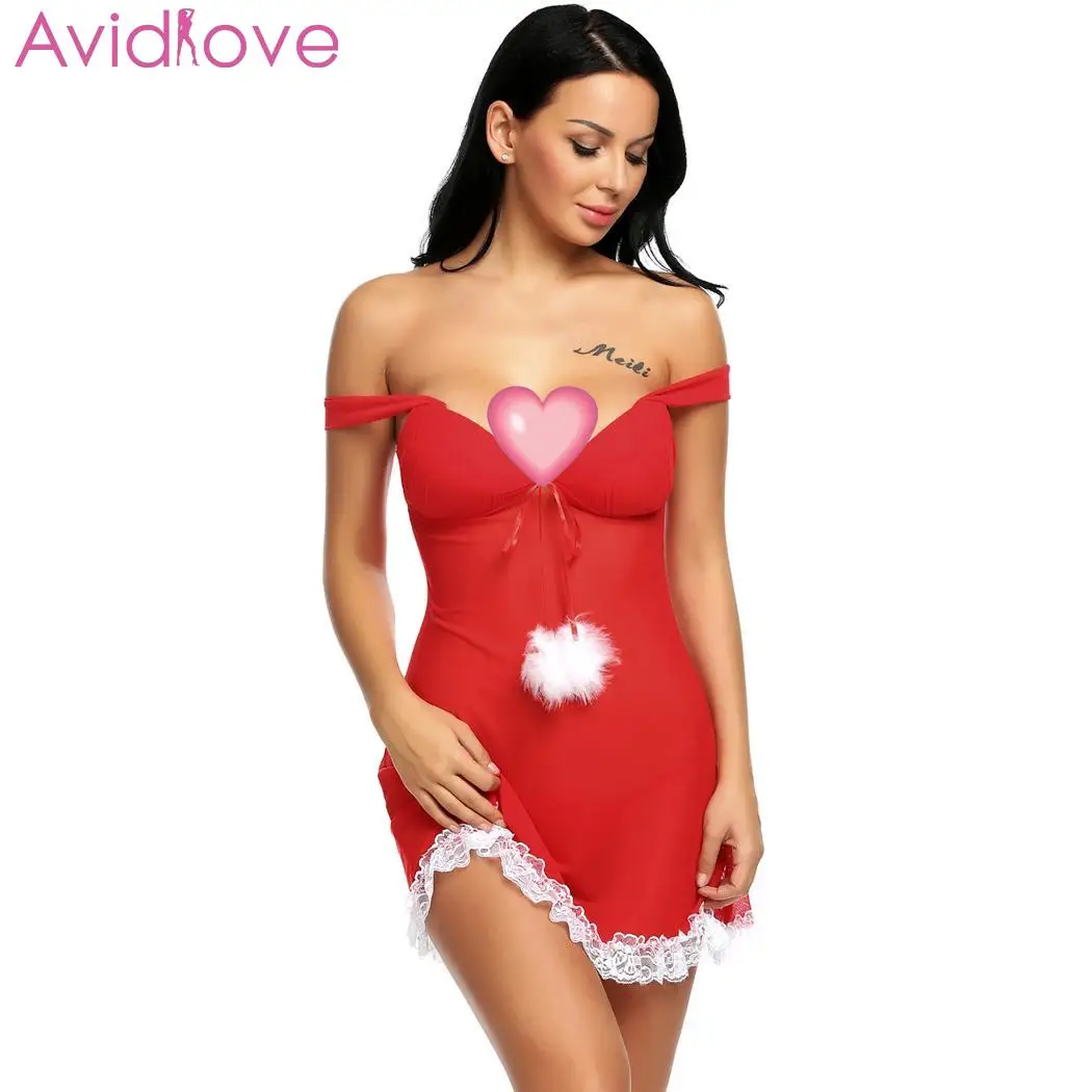 Avidlove женское рождественское Babydoll сексуальное нижнее белье Эротические костюмы
