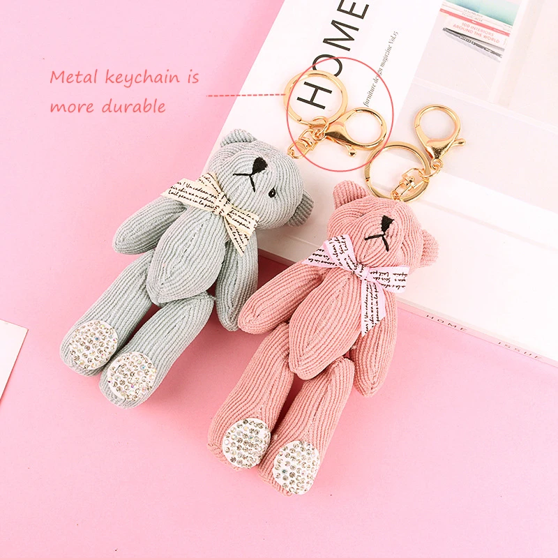 Горячие Kawaii плюшевый мишка мягкие игрушки чучела животные брелок сумка