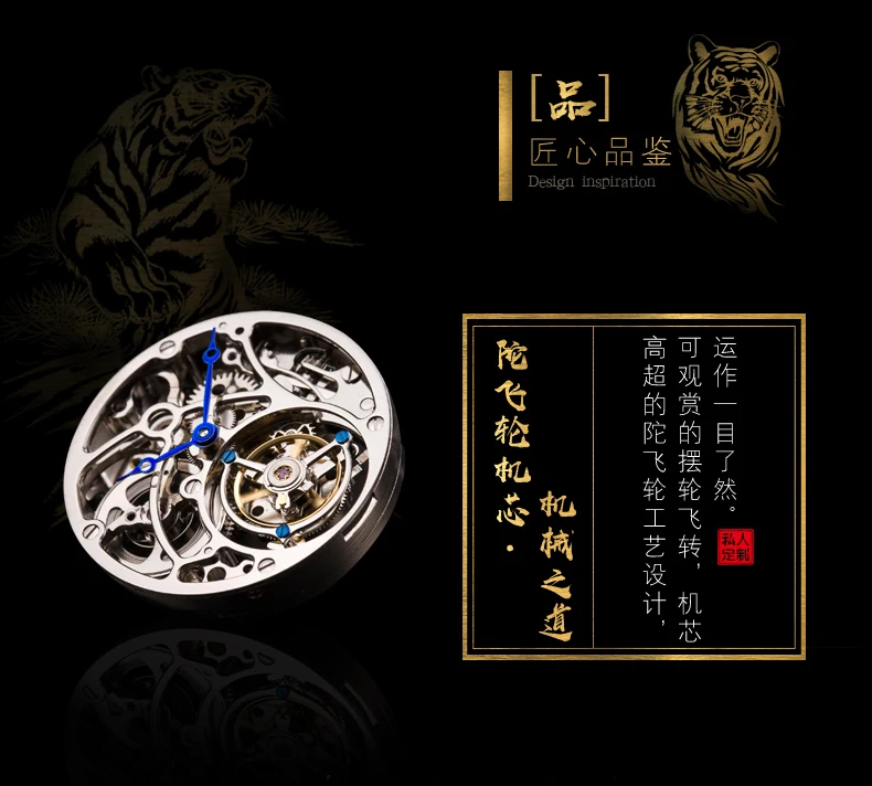 ANGELA BOS роскошные механические часы для мужчин водонепроницаемые 3D Tiger Tourbillon автоматические наручные часы мужские часы из розового золота Montre Homme