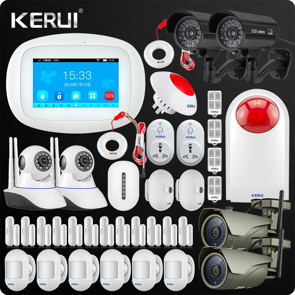 Беспроводная охранная сигнализация Kerui K52 4 3 дюймовый сенсорный экран Wi Fi GSM
