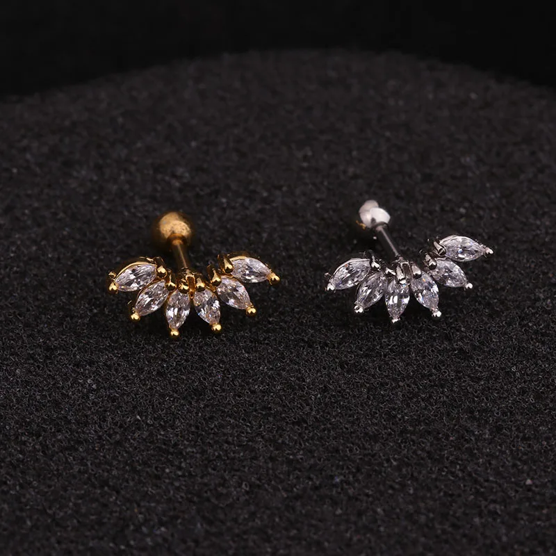 Серьга гвоздик Sellsets с фианитом в форме звезды украшение для пирсинга хрящевой