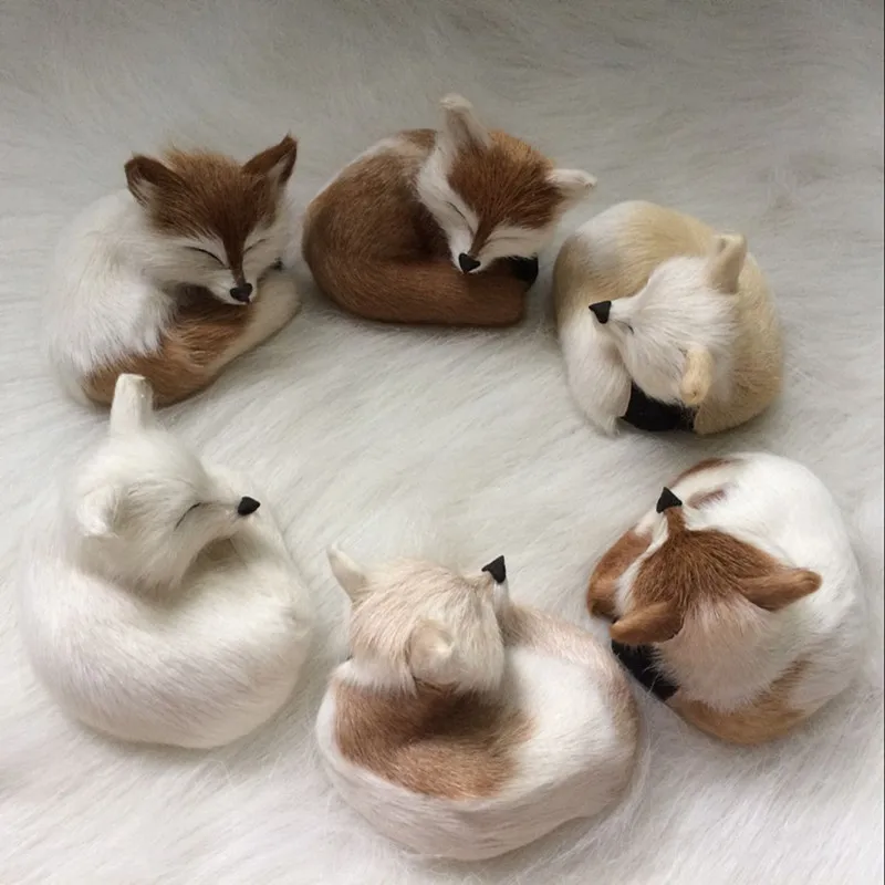 ZILIN мини Спящая лиса милая маленькая Лисичка дешевая декорация для автомобиля 8*5