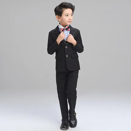 (Пиджак + брюки галстук бабочка рубашка жилет) костюмы для мальчиков и девочек