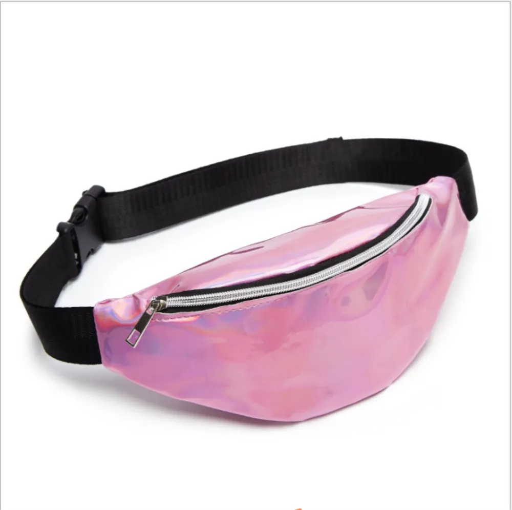 

Sequin Women Waist Bag Fanny Pack Running Zip Belt Money Pouch Holiday Bag Laser Chest Phone Pouch Ladies Belly Bags Purse