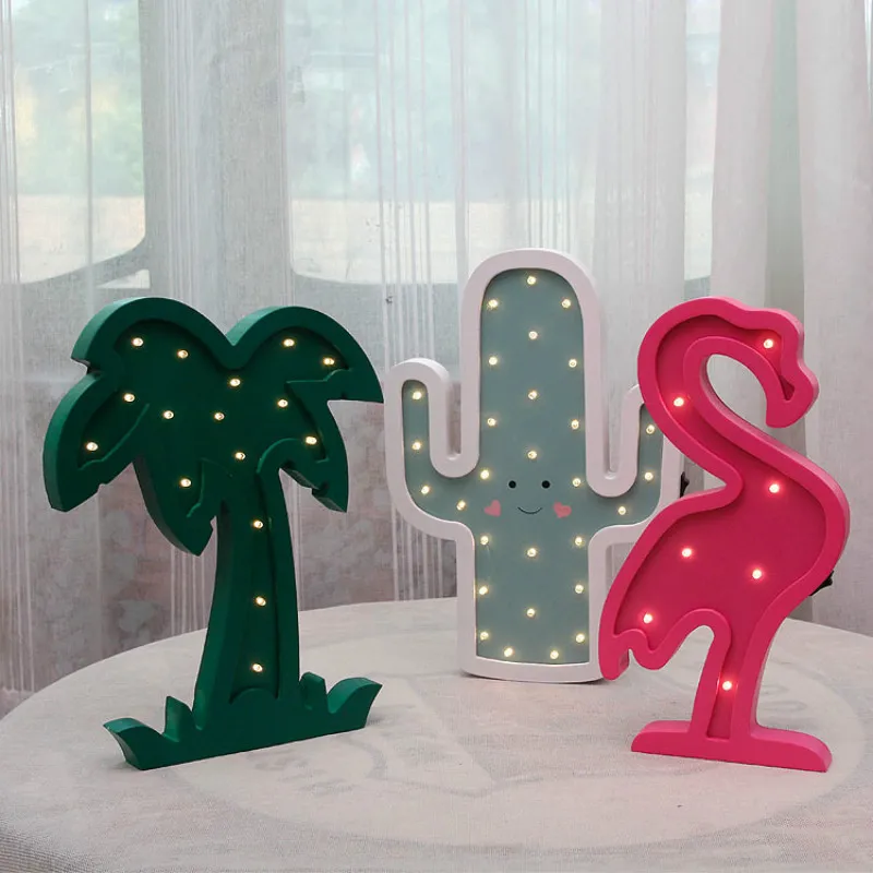 LED Деревянный Моделирование ночник милая форма как подарок для детей украшение