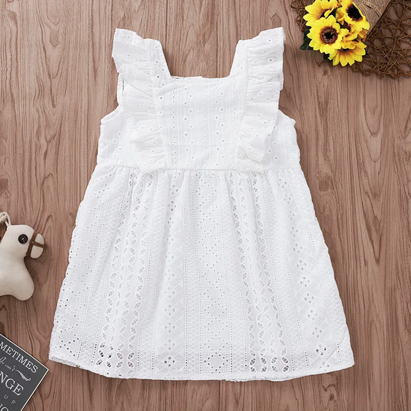 Платья принцессы с оборками и рукавами для девочек коллекция 2019 года Летнее