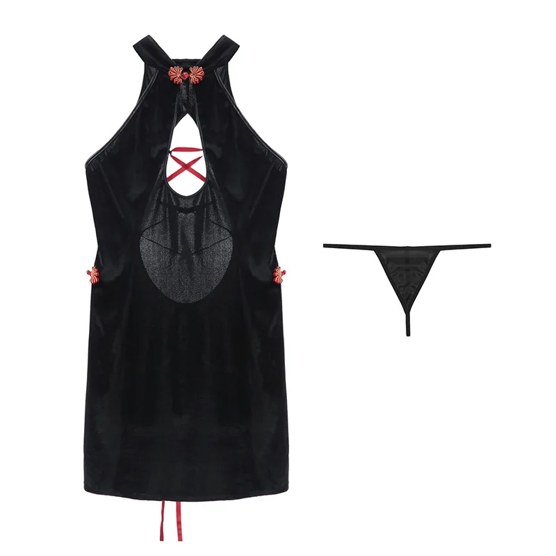 Новое женское сексуальное бельё тонкий cheongsam с боковыми разрезами бархатное