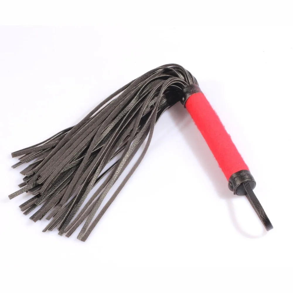 Изысканный красный секс flogger кнут бархатные ручки + PU хвосты порку кнутом игры для