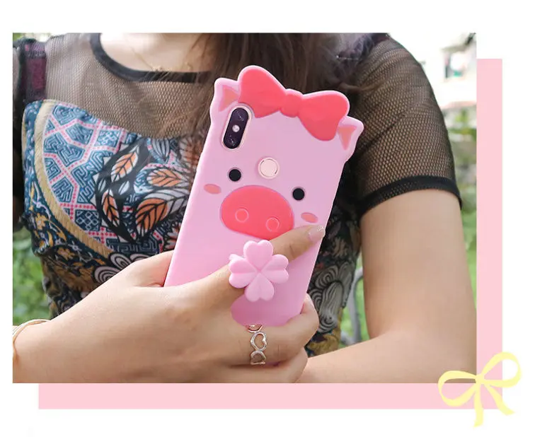 Силиконовый чехол xiaomi mi 9 с 3D рисунком милой свиньи, силиконовое кольцо с чехол для телефона со шнуром для xiaomi mi 9 чехол, Fundas coque
