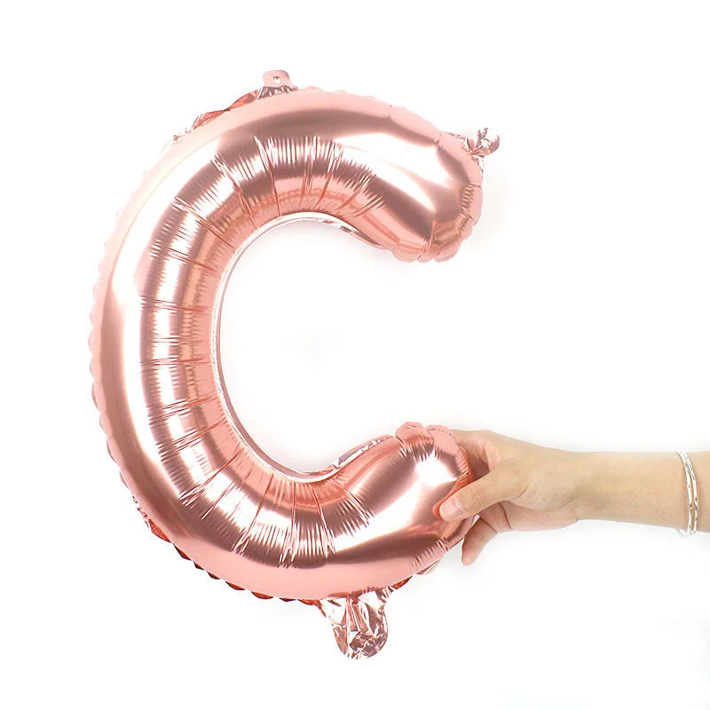 16inch RG C 16 дюймов, розовое золото, вечерние A-Z, буквы, фольга, воздушные шары, lettre, детские украшения для свадьбы и дня рождения, номер события, anniversaire, поставки - Цвет: 16inch RG C