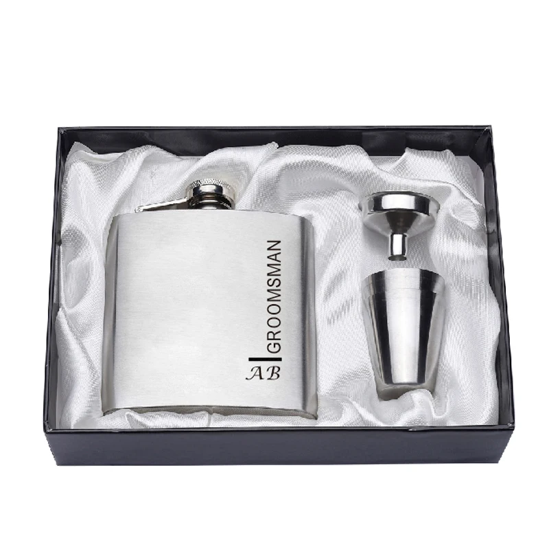 1 набор Серебряная Фляжка с гравировкой 6 унций|gift favor|gift giftsgift valentines day |