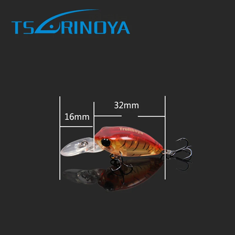Tsurinoya 3 шт 32 мм 2 7 г Твердый воблер 3D рыбий глаз искусственная приманка с тройными