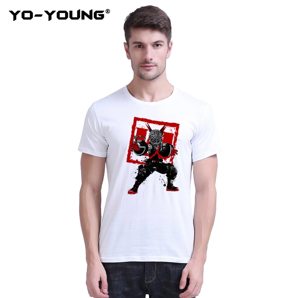 Футболки для молодых мужчин Аниме Boku No Hero academic All Might Deku Bakugo цифровой принт 100% 180gsm