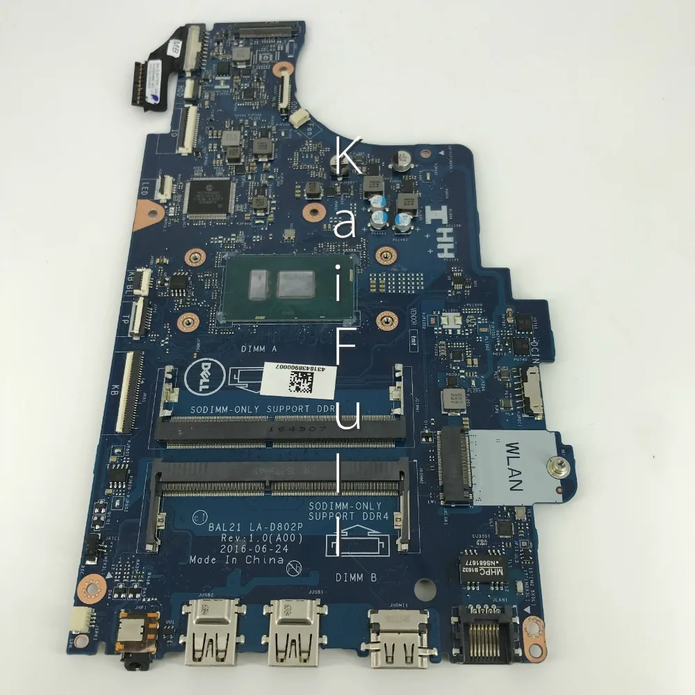 CN-0DG5G3 DG5G3 для DELL INSPIRON 5567 Материнская плата ноутбука BAL21 LA-D802P REV: 1,0(A00) SR2EU I5-7200U материнская плата