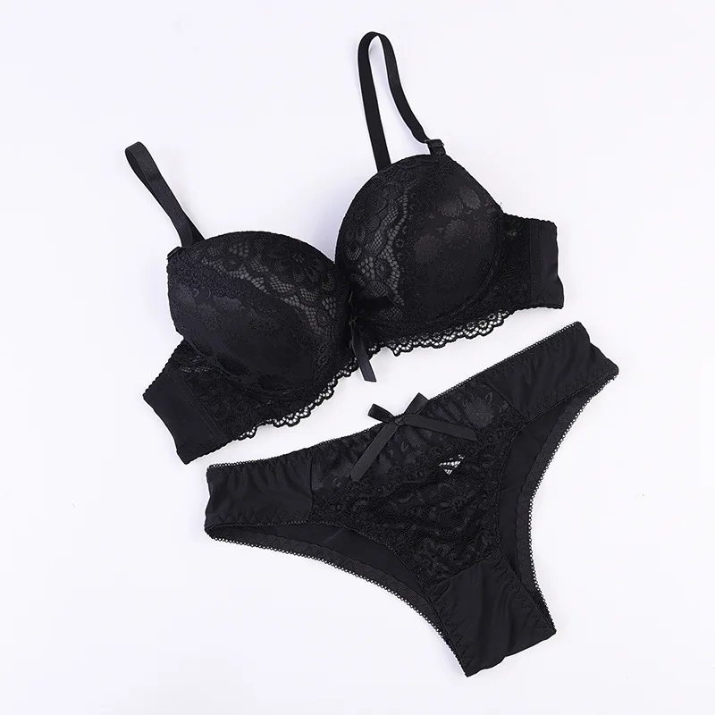 Ladychili Women Intimate Seamless Minimizer Thin Cup Big breast Bra and Tong Set Lace Skeleton Satin Patchwork Sexy N329 | Женская