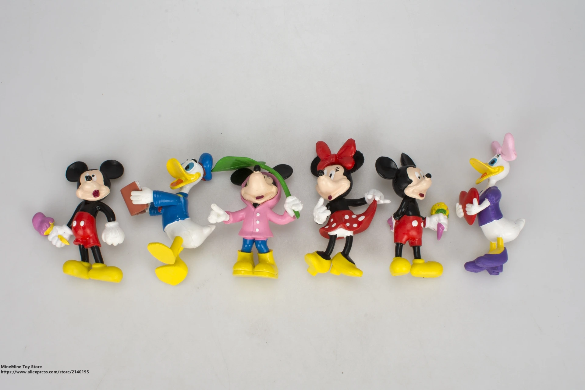 DISNEY Микки Маус Минни 6 шт./компл. см фигурка осанки коллекция украшений аниме
