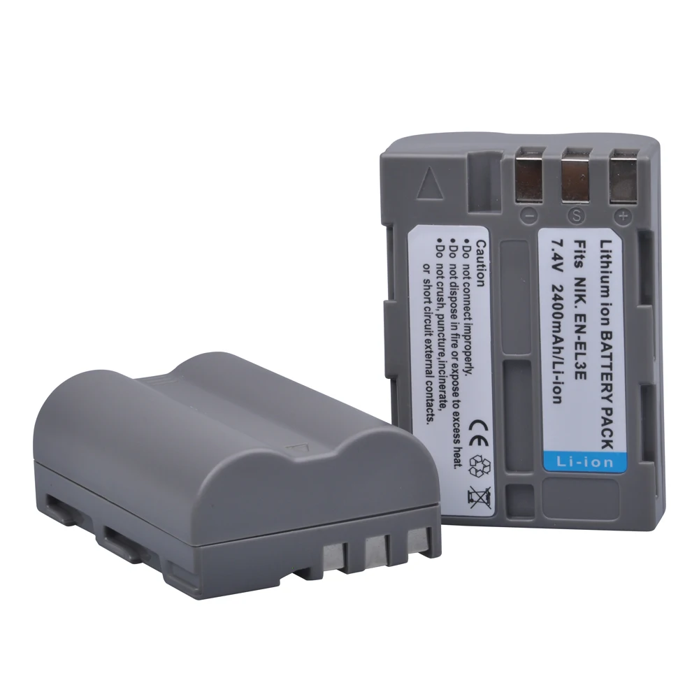 1x2400 мА/ч, EN-EL3E RU EL3E EN-EL3e ENEL3E Батарея+ Dual USB Зарядное устройство для Nikon D30 D50 D70 D80 D90 D100 D200 D300 D700 Камера