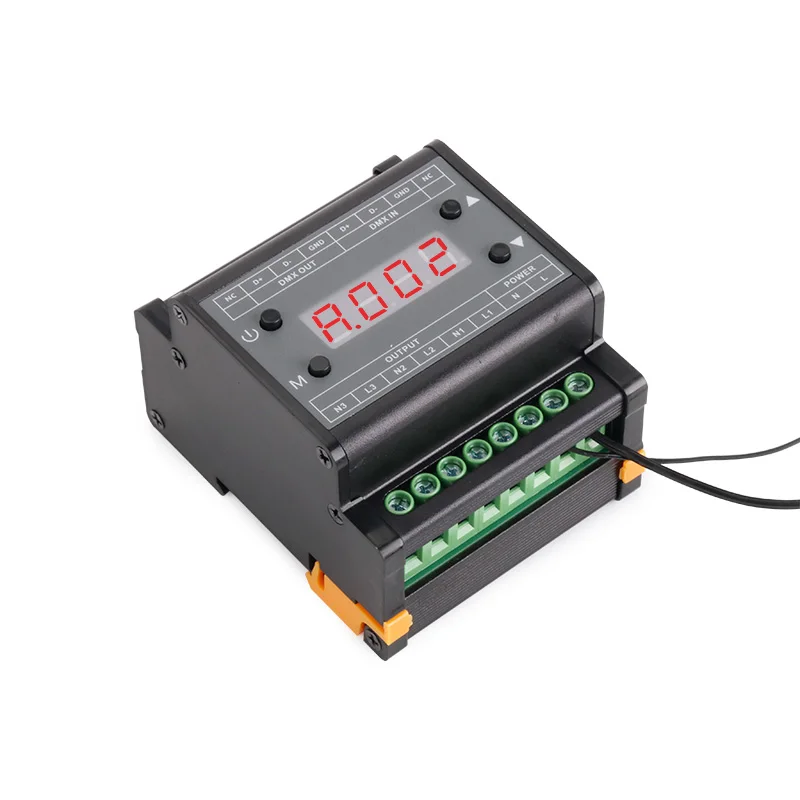 DMX302 DMX triac диммер СВЕТОДИОДНЫЙ регулятор яркости AC90V-240V 50 Гц/60 Гц Выход Высокое напряжение 3 канала 1A/CH для светодиодной панели свет