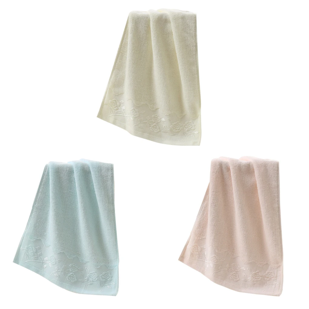 Новинка Лидер продаж однотонное Мягкое хлопковое полотенце с вышитым цветком