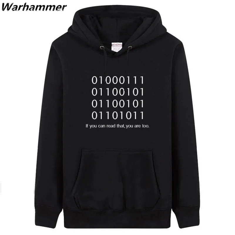 Geek Мужские кофты с капюшоном густой шерсти куртка DIY печати текста логотип Моды