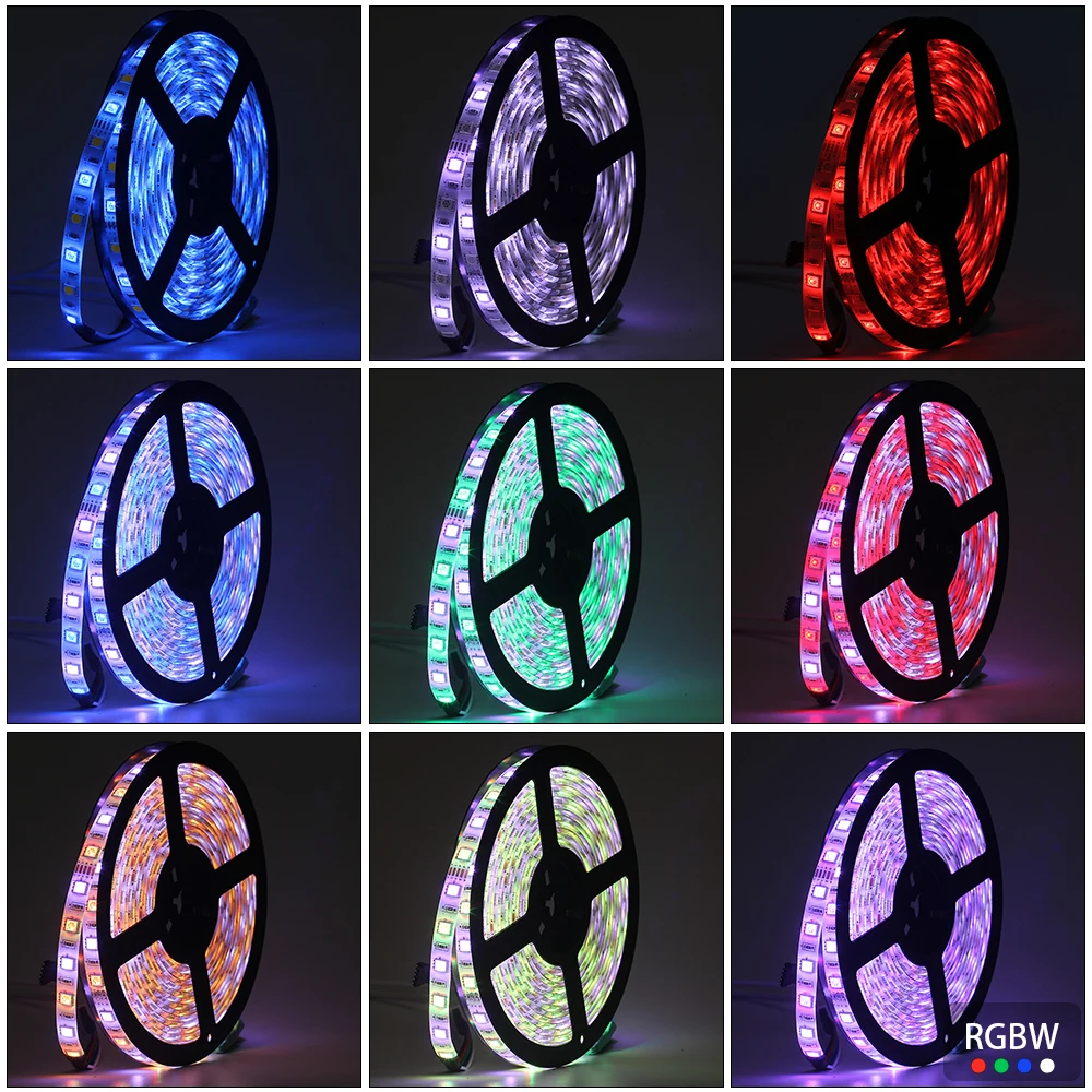 Светодиодная лента 12 в RGB RGBW/WW набор Водонепроницаемая 5050 гибкая 300LED 5 м IP65 Диодная