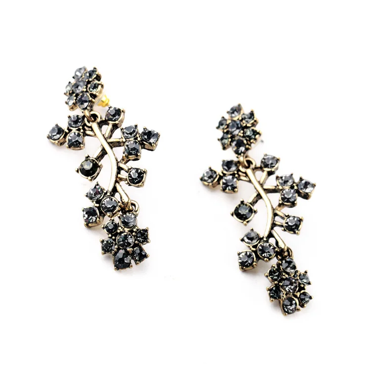 Женские модные серьги аксессуары опт блестящие дешевые стразы зеленый