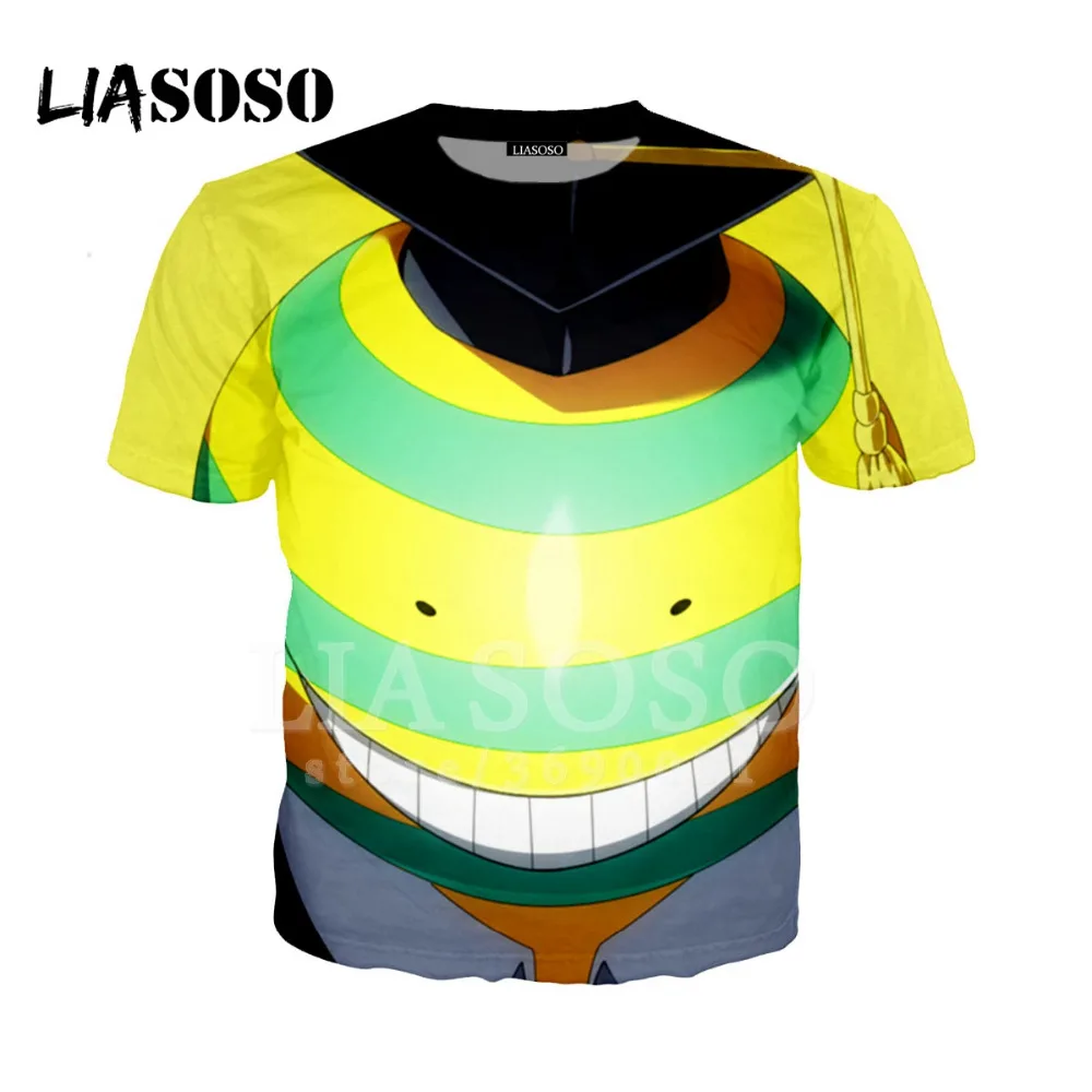 LIASOSO 3D принт унисекс Аниме Убийца класс Korosensei футболка Летняя футболка хип хоп Пуловер короткий рукав X1291