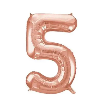 Number 5 16 40 дюймов Baby Shower розовые золотые шары из фольги в виде цифр большая цифра гелиевые шарики свадебные украшения на день рождения - Цвет: Number 5