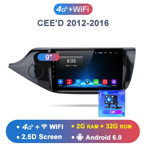 2-32GB 4G-WIFI AWESAFE для KIA Cee 'd CEED JD 2012 2013 радио мультимедиа видео плеер gps Нет 2din 2 din Android 8,1 2G+ 32G - Цвет: 2-32GB 4G-WIFI