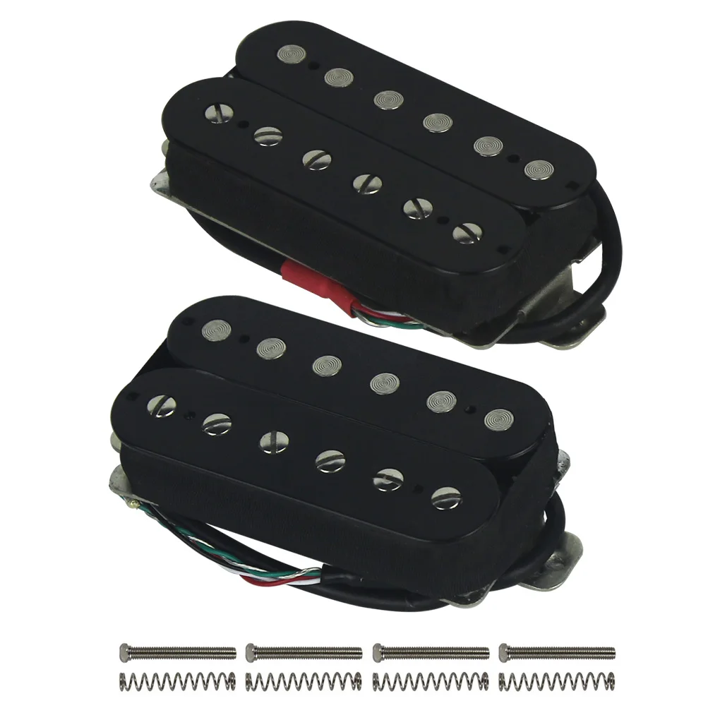 Black Set Alnico 5 двойной катушки хамбакера звукосниматели шеи мост электрогитары пикап набор черный или белый - Цвет: Black Set