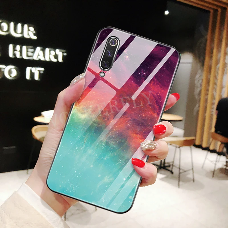 Стеклянный чехол для Xiao mi Red mi Note 7 6 5 Pro mi 9t mi 9 se mi A2 8 Lite Max 3 On Red mi 7 6A K20 Pro 5 Plus градиентный чехол Star Space
