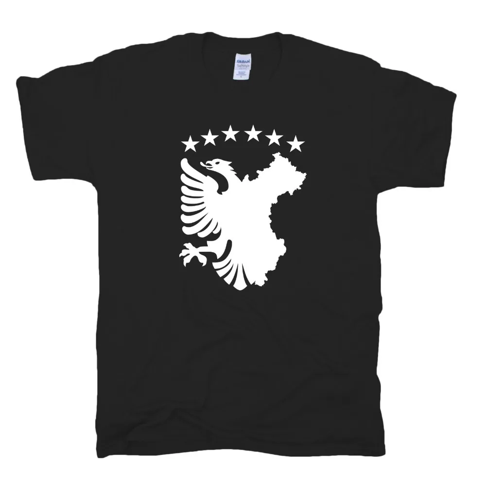 Футболка Марка 2019 мужской короткий рукав автохтонных Flagge флаг Albanien Косово Shqiptar