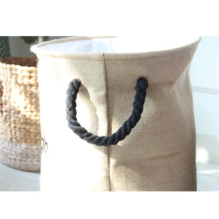 Jute cloth Большая корзина для хранения белья грязная одежда для хранения многофункциональная джутовая ковбойская веревка толстый контейнер для хранения хлопковая коробка для хранения игрушек - Цвет: Jute cloth